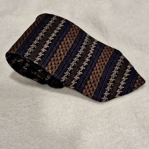 Iv Front #37 Navy Blue and Gold Striped with Silver Design